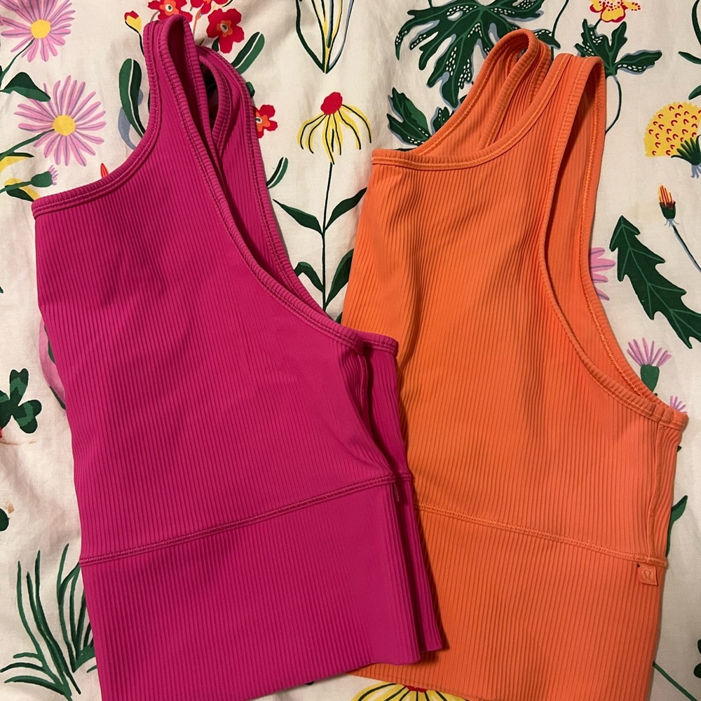 2x Lululemon Ribbed Crop Tanks